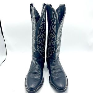 Black Justin Cowgirl Boots 3/4 calf Size 6